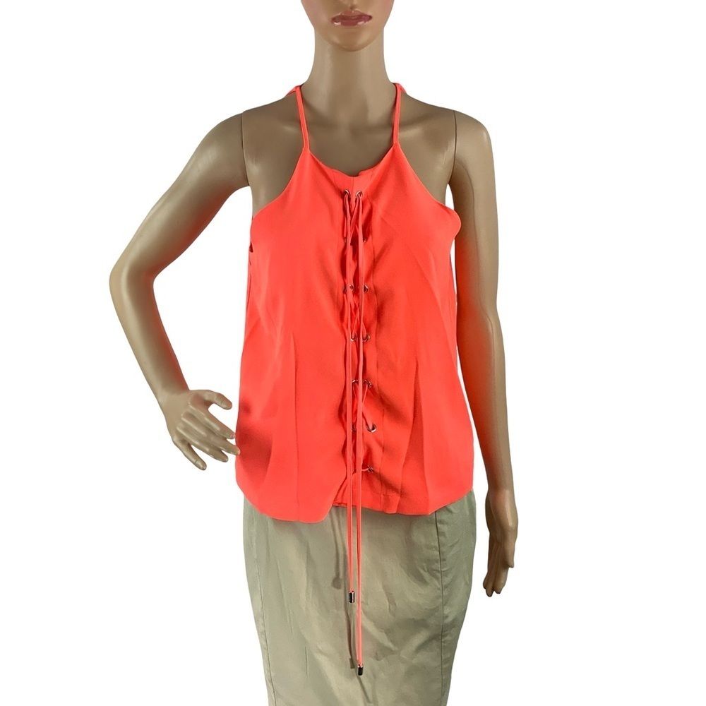 Parker Estella Lace Up Tank Top Neon Size S